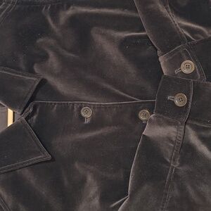 Jones New York Womens Brown Velvet Blazer Sx 2X Button Front Pockets Jacket